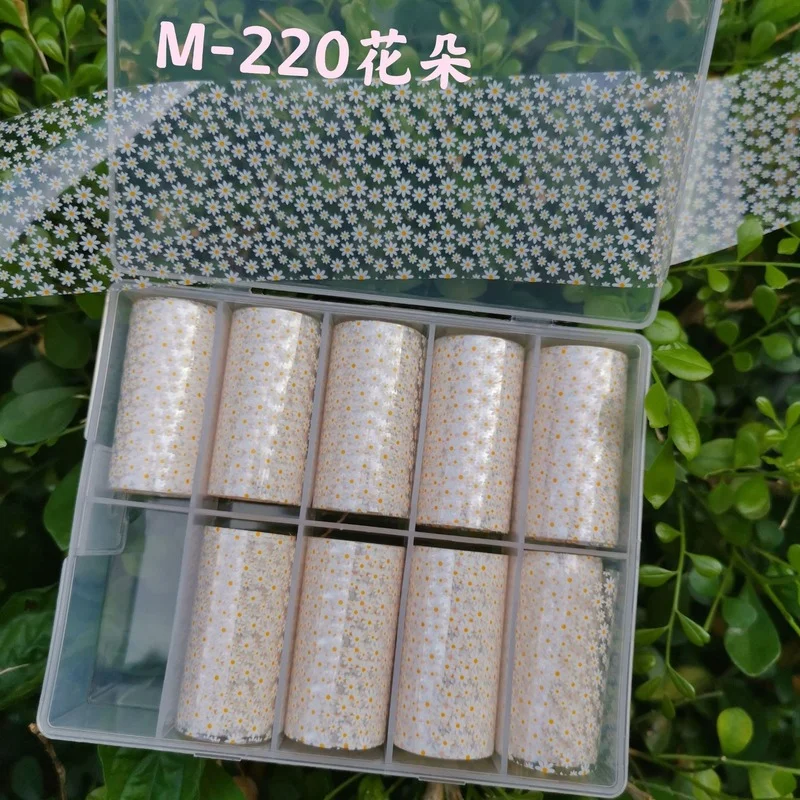 10 Rolls 4x100cm Floral Nail Art Foil Simple Design Transfer Sticker Decal For Flower Image Wraps Decoration | Красота и здоровье