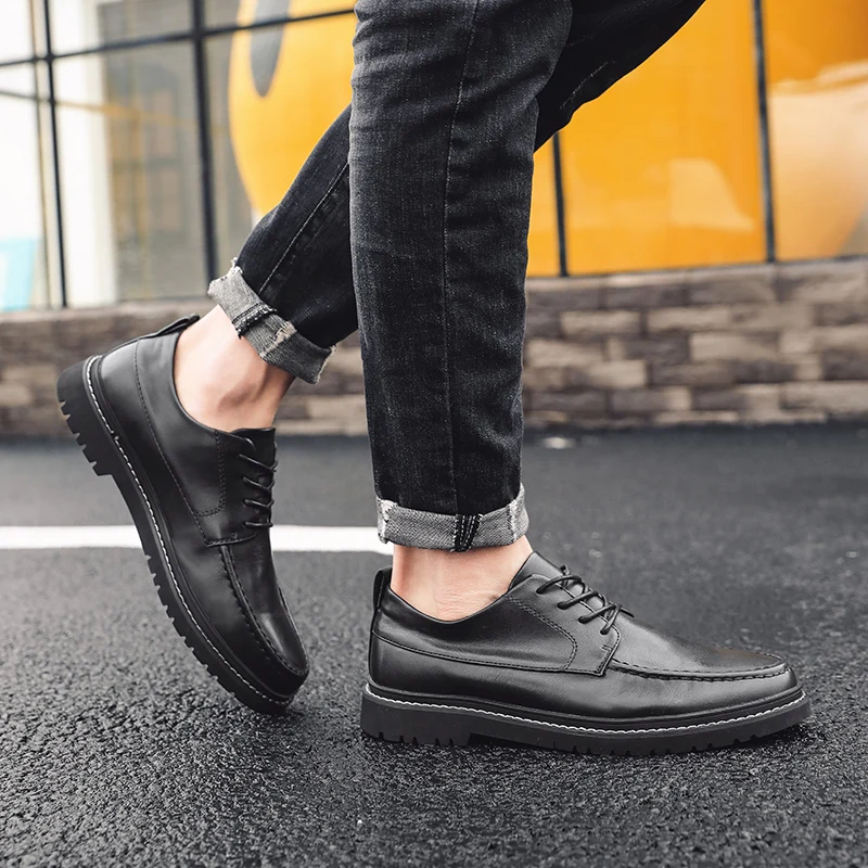 Новинка мужские оксфорды в деловом стиле черные коричневые свадебные туфли с