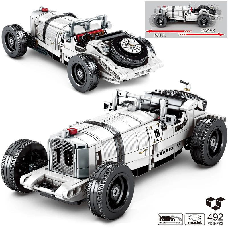 

MOC 492pcs High-tech Creative City Supercar Racing Car Building Blocks Mechanical Racer Sports Vehicle Bricks Toys for Children
