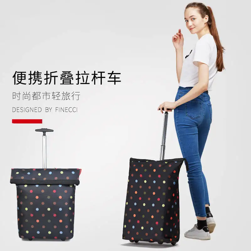 Модная корзина для покупок переносная тролли из ткани Оксфорд трехпозиционная