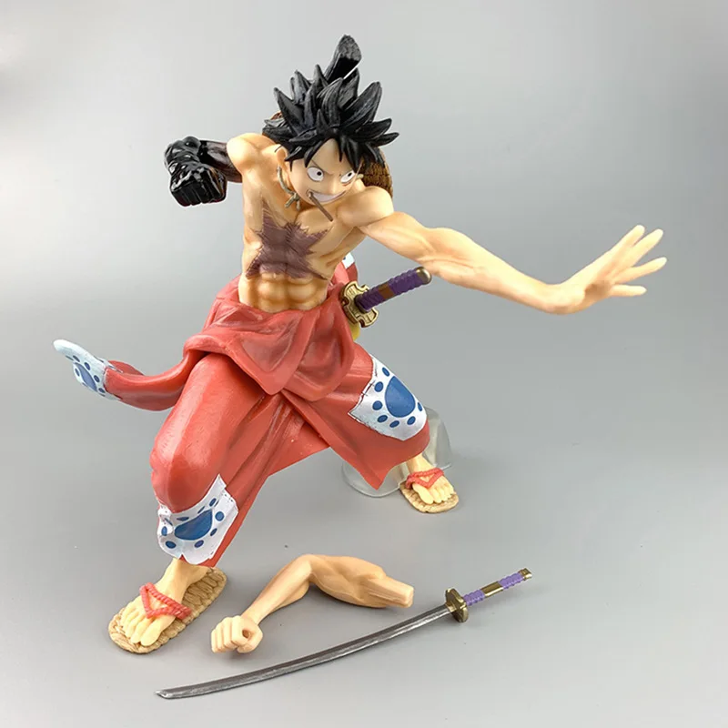 

ONE PIECE Action Figure Kimono Can Change Hands And Swords Monkey D. Luffy Model Toys 23cm