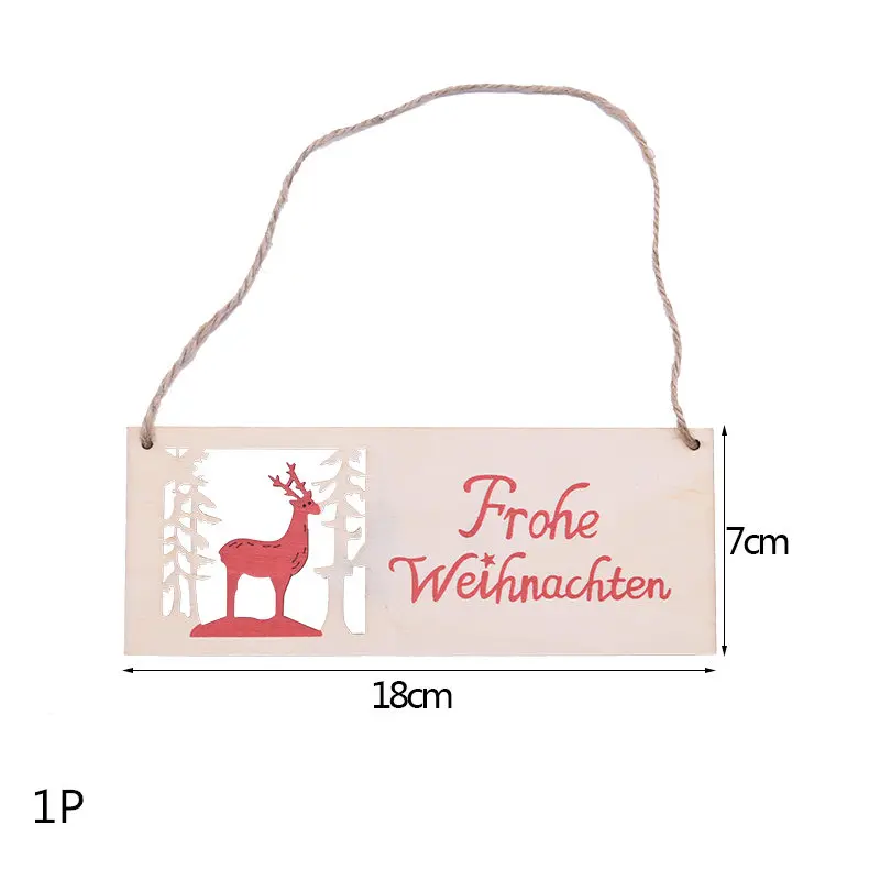 Multi Style Christmas Wooden Pendant Creative Wood Craft Ornaments DIY Chriatmas Tree Hanging Decoration Xmas Gift Supplies - Цвет: 1P-370