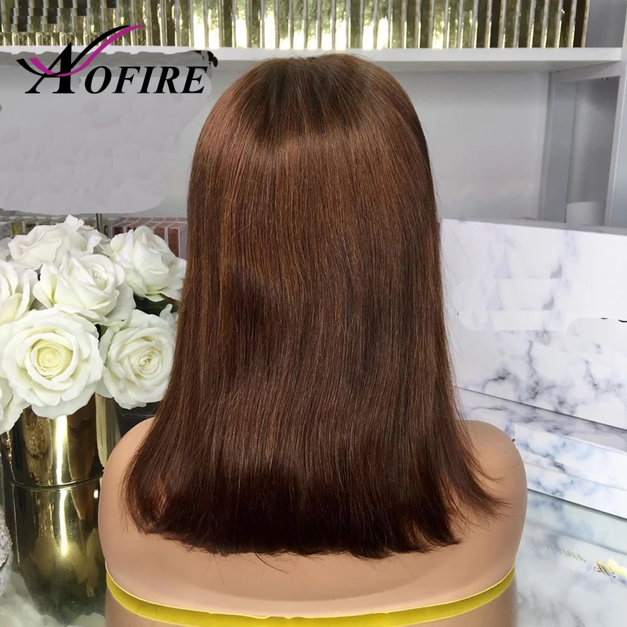 Медовый блондин парик короткий Боб взрыва человеческие волосы 150% плотность