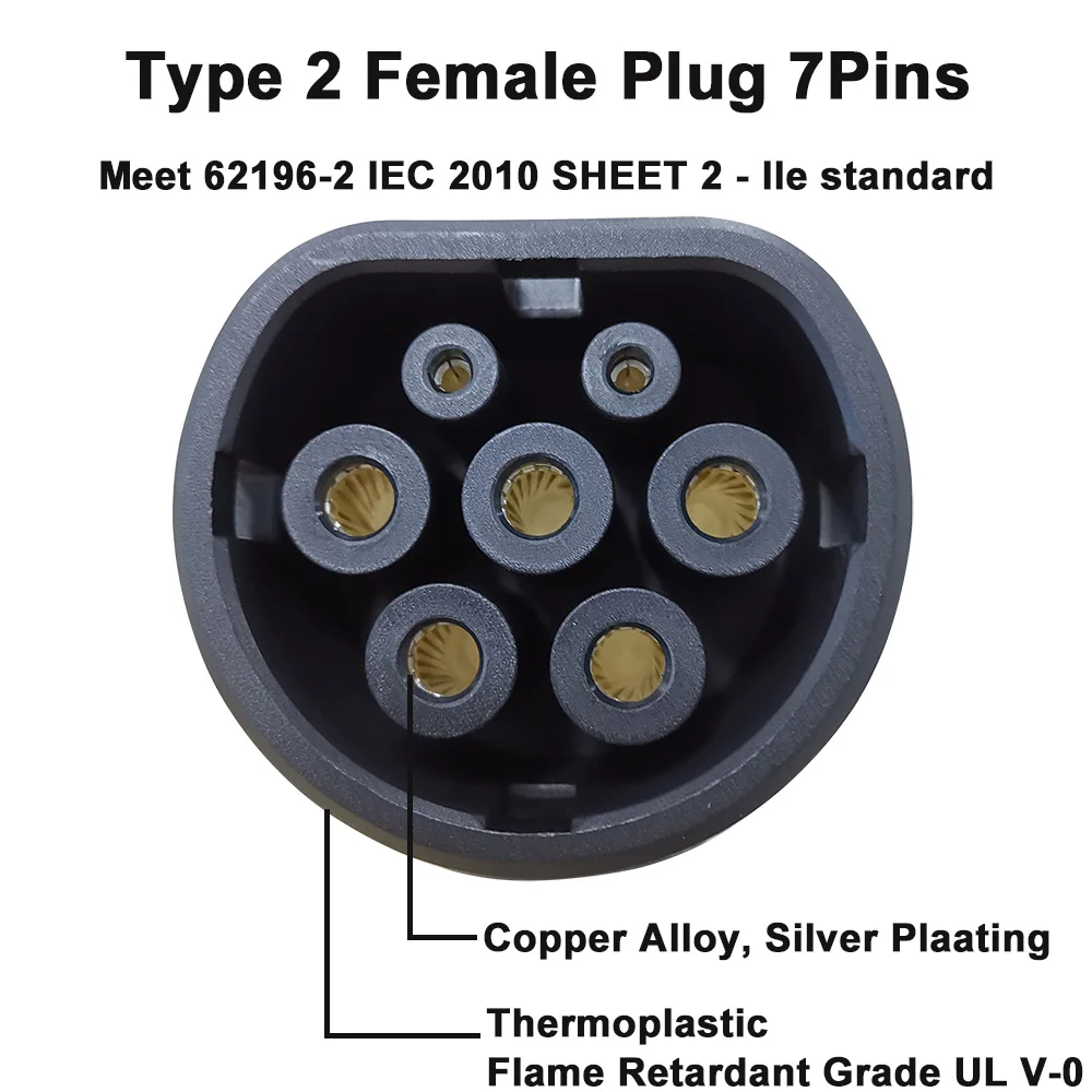 Khons EVSE 8 16 32A регулируемый синий CEE Schuko адаптер штепсельная вилка IEC62196 Тип 2 5 м 16Ft