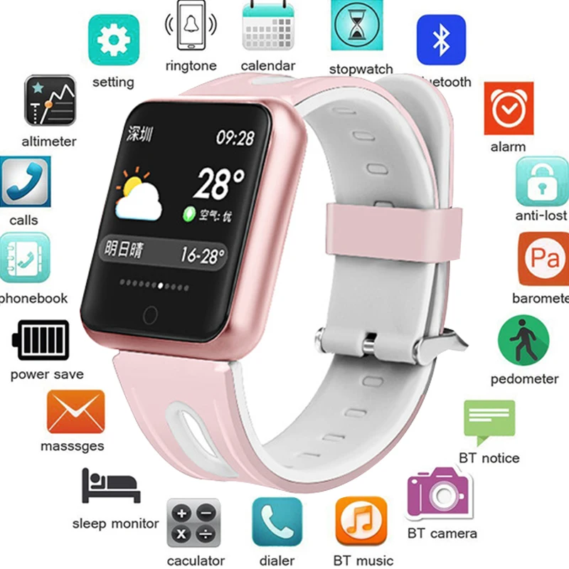Фитнес-браслет P68 Смарт-часы IP68 Водонепроницаемый для Apple Watch Xiaomi ios Android с