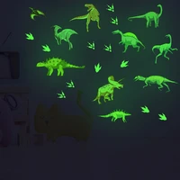 luminous cartoon dinosaur wall stickers children room bedroom fluorescent triceratops glow in the dark stickers diy home decor