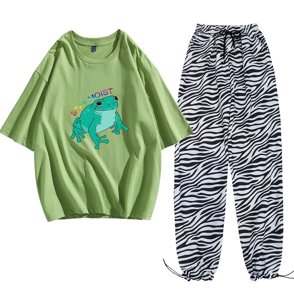

Harajuku Overszied Frog Shirt Cotton Casual Soft Joggers Plus Size Clothes Hip Hop Kawaii Cartoon Tees Unisex Chic Fashion Tops