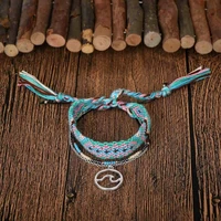 handmade adjustable friendship bracelet handcrafted braided rope bracelet wave strand bracelet set for women girls