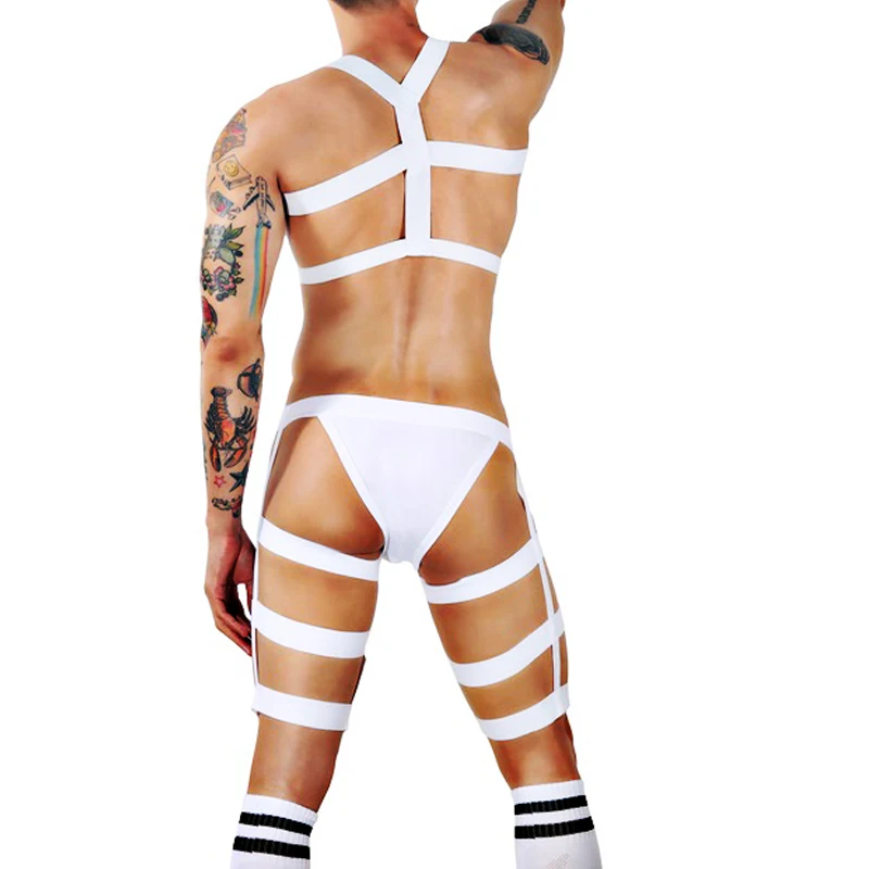 Sexy Mens Jockstrap Thigh Suspender Briefs With Bandage Belt Male Erotic Fetish Costume Strap Lingerie Body Harness Stockings vampire costume women