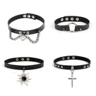 Детская короткая футболка с героями из японского стиля женская обувь Harajuku Спайк Колье-чокер в готическом стиле из искусственной кожи через плечо сумка ожерелье воротник в стиле рок, гот яркие ювелирные изделия, ювелирные изделия