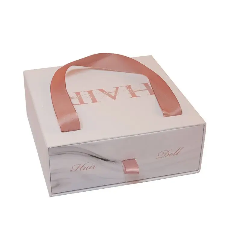 Роскошный Матовый белый пакет для хранения косметических волос с логотипом на