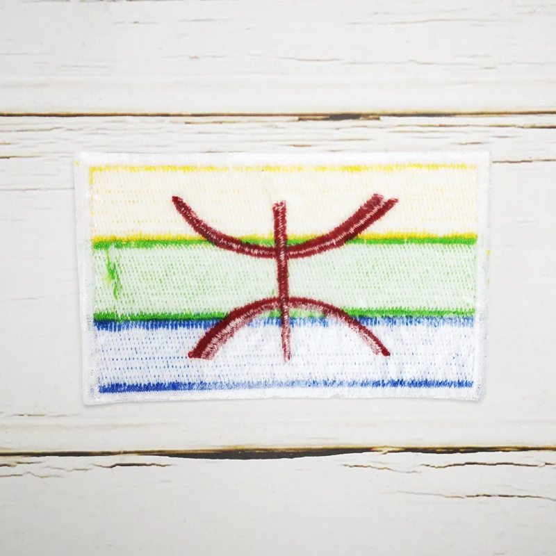 Berber флаг полная 100% патч для жилета шляпы джинсов термоклейкая бирка с вышивкой 8*5