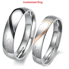 Кольцо с гравировкой имени и даты для мужчин и женщин, обручальное, мужское, свадебное, настоящее кольцо для влюбленных пар, Подарок на годовщину, День святого Валентина