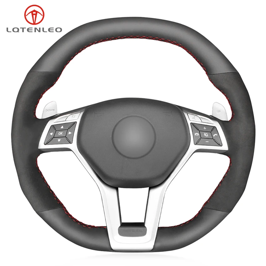 

Черный замшевый чехол LQTENLEO из натуральной кожи для Mercedes-Benz A45 CLA45 C63 E63 CLS63 SLK55 SL 63 65 GLA45 AMG