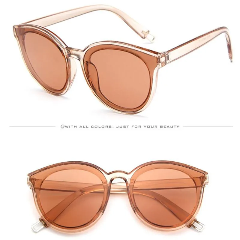

Mode Cat Eye Sonnenbrille Frauen Marke Designer Bunte Ozean Objektiv Dame Runde Spiegel Sonnenbrille Feamle Gafas