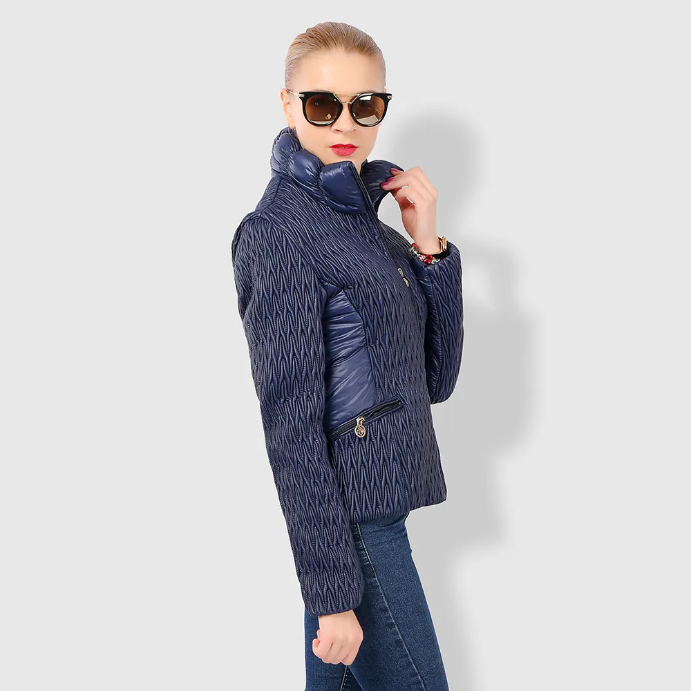 

Solid color fashion stand-up collar polyester cotton winter coats and jackets for Womenovercoat black winter coats and jackets