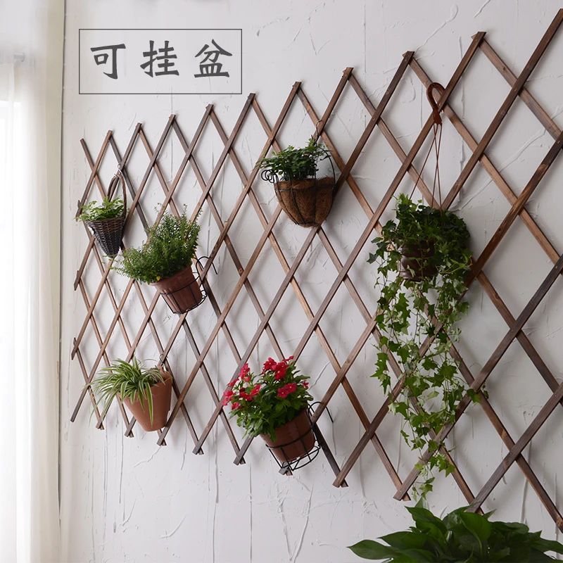 

Arbor Flower Bracket A Living Room Solid Wood Suspension Flower Basket Shelves Balcony Wall Hanging Botany Bracket Decorate