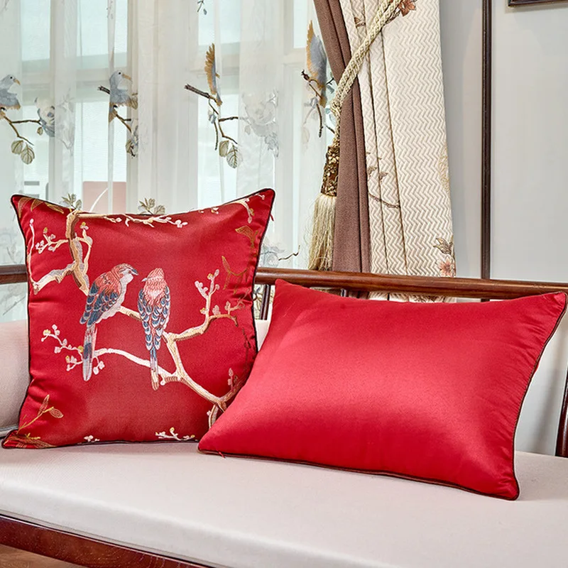 New Chinese Pillow Cover Without Core Luxury Cushion Covers Decorative Throw Pillows for Living Room Sofa Rectangular Pillowcase | Дом и сад