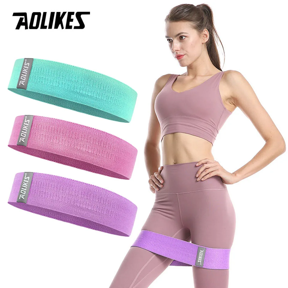 

AOLIKES 1PC Hip Band Yoga Resistance Band Wide Fitness Exercise Legs Band Loop For Circle Squats Training Anti Slip Rolling