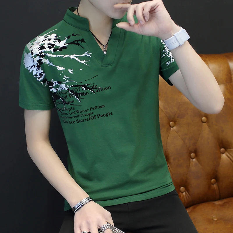 Высококачественная тонкая мужская футболка 2020 Новая Модная хлопковая с