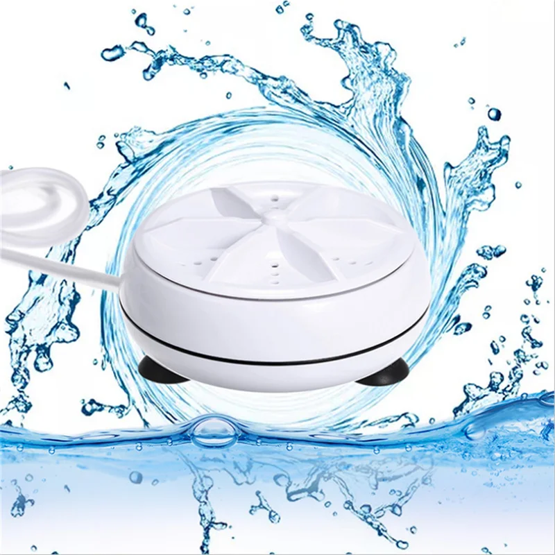 

Mini Ultrasonic Washing Machine Portable Turbo Personal Rotating Washer Convenient Travel Home Business Travel USB