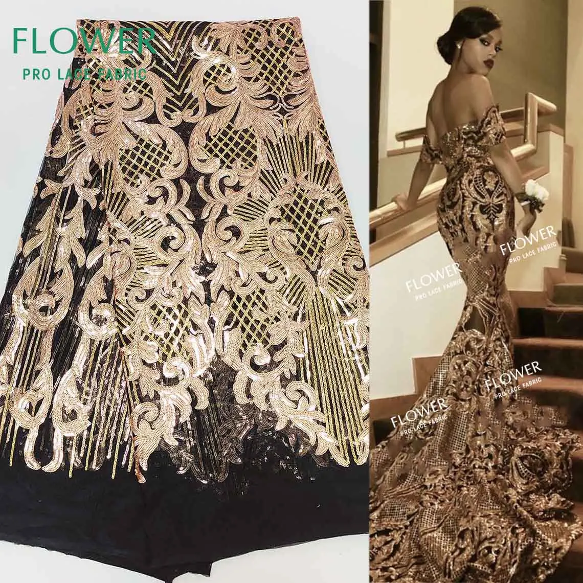 2022 Latest Sequined Net Lace Fabric French Sequined Guipure Net Tulle Lace Fabrics New African Women Wedding Evening Gowns Lace