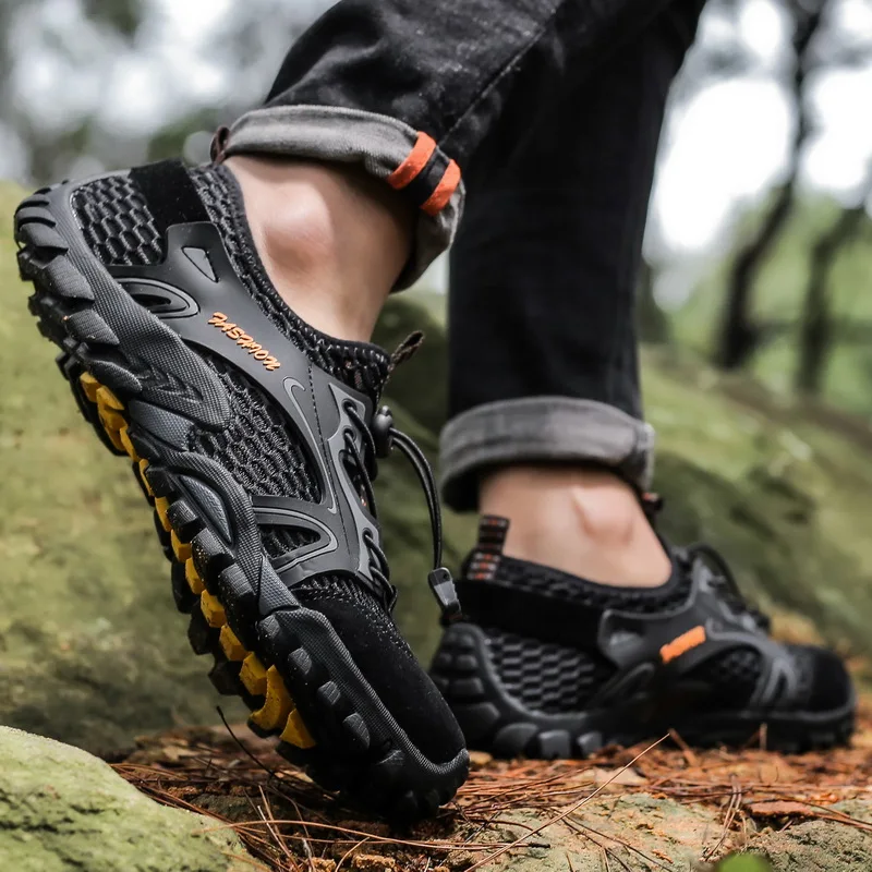 

Men's shoes breathable mesh surface non-slip waterproof fishing shoes hiking shoes outdoor shoes wear-resistant travel shoes