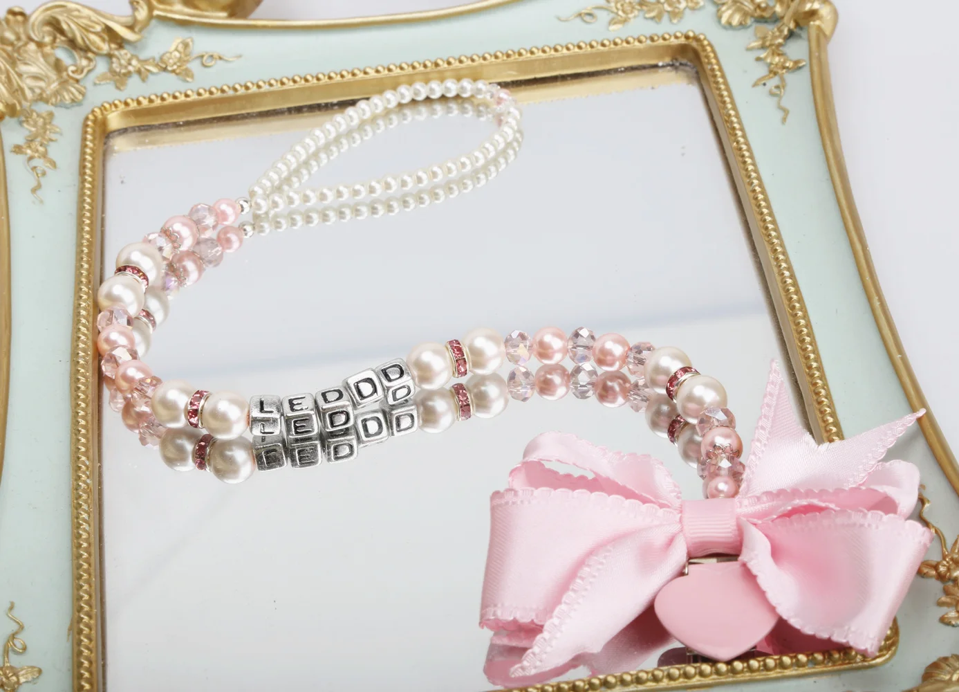 lolita pink На заказ стеклянные хрустальные детские соски с зажимами, бисероплетение, бриллиантовый бант, соски с цепочкой для новорожденных, детские подарки на день рождения, сувенир - Цвет: lolita pink