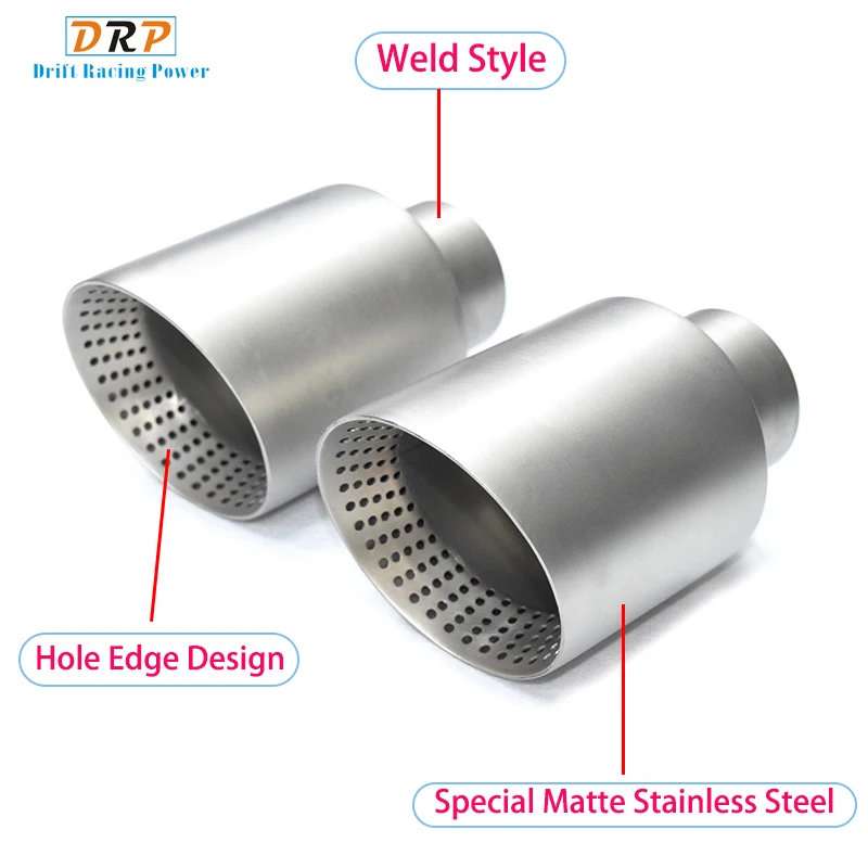 

1 Pcs 304 Matte Stainless Steel Car Muffler Tip Exhaust Tip System Pipe Universal Exhaust Tip 47MM 51MM 57MM 60MM 63mm Nozzle