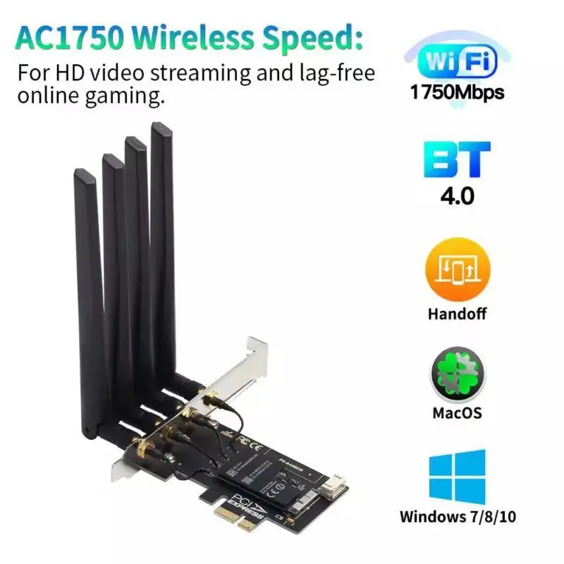 1750 Мбит/с Fenvi T919 PCIe Wi-Fi кард-802.11ac 2 4 г/Wi-Fi 5 ГГц Dual Band настольных ПК адаптер BCM94360CD для