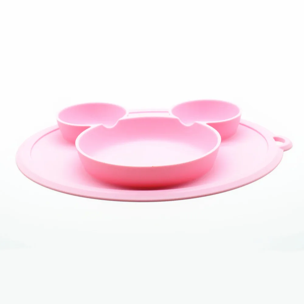 

Plate for Kids with Silicone Baby Bowl Suction BPA Free Feeding Baby Tableware Children Dining Dishes
