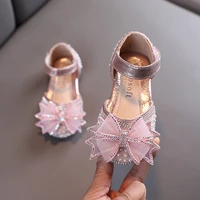 2021baby fashion crystal bow sandals children dress shoes for little girls beach elegant summerchild sandals 13 6 9 10 1112years