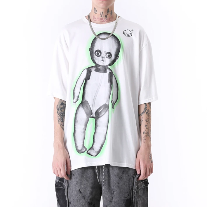 Футболка в стиле хип-хоп с принтом игрушечной куклы Мужская Уличная толстовка