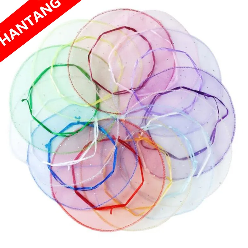 Круглая Сумка из органзы Рождественский свадебный подарочный пакет конфеты