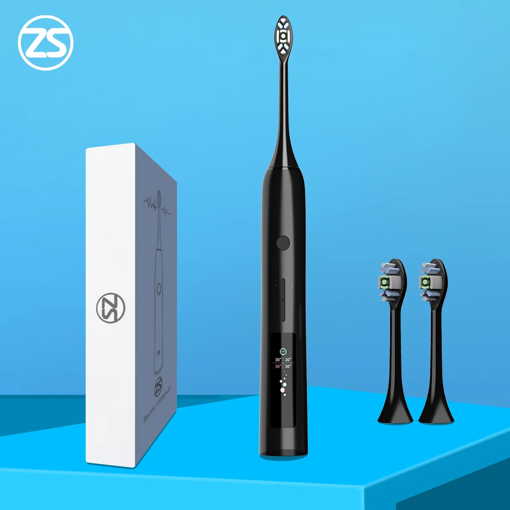 Водонепроницаемая звуковая электрическая зубная щетка с таймером и ЖК
