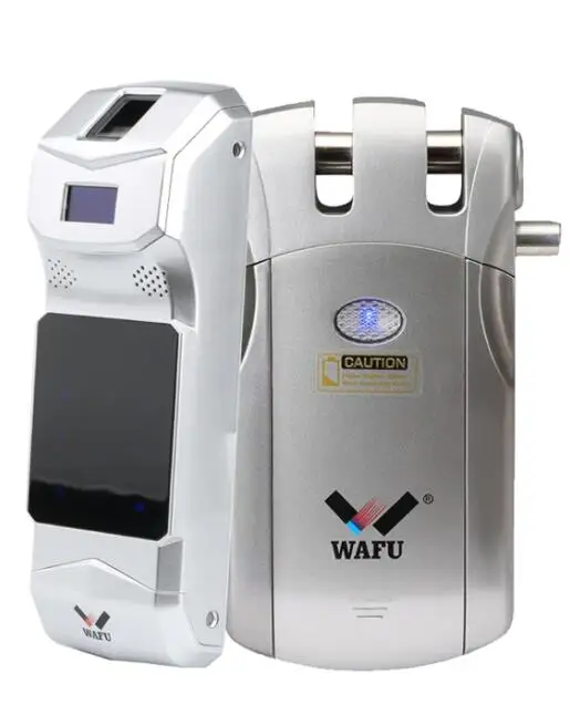 Silver Беспроводной электронный дверной замок Wafu 010B без ключа Невидимый интеллигентая(ый) замок с сенсорным экраном блокировки и разблокировки кнопка 2 пульта дистанционного Управление ключи - Color: Silver