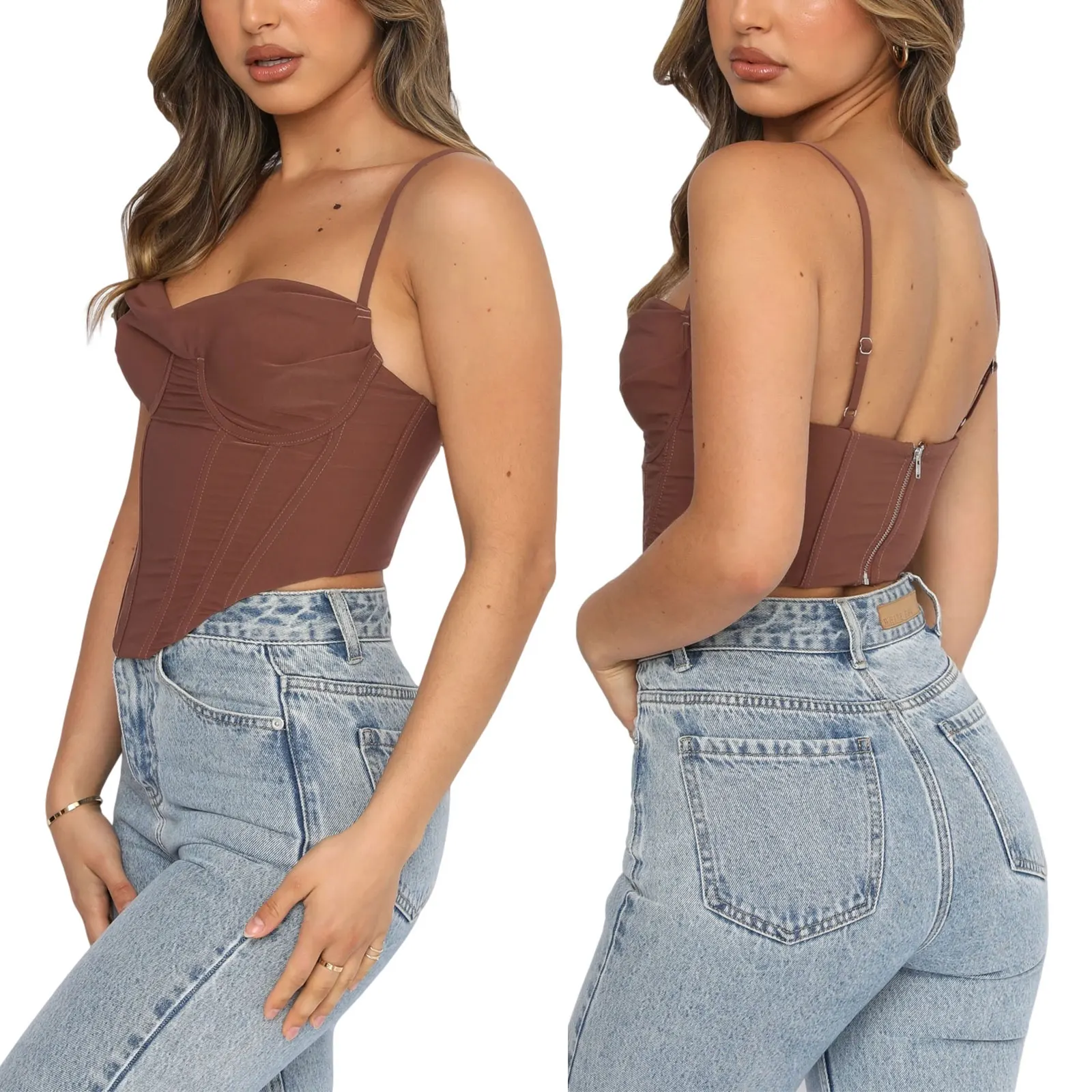 

Сексуальный женский летний однотонный Тонкий облегающий топ без рукавов с глубоким вырезом и асимметричным подолом