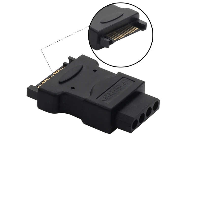 Адаптер питания для ПК переходник с SATA папа на 4 контакта IDE Molex мама 15 контактов ATX
