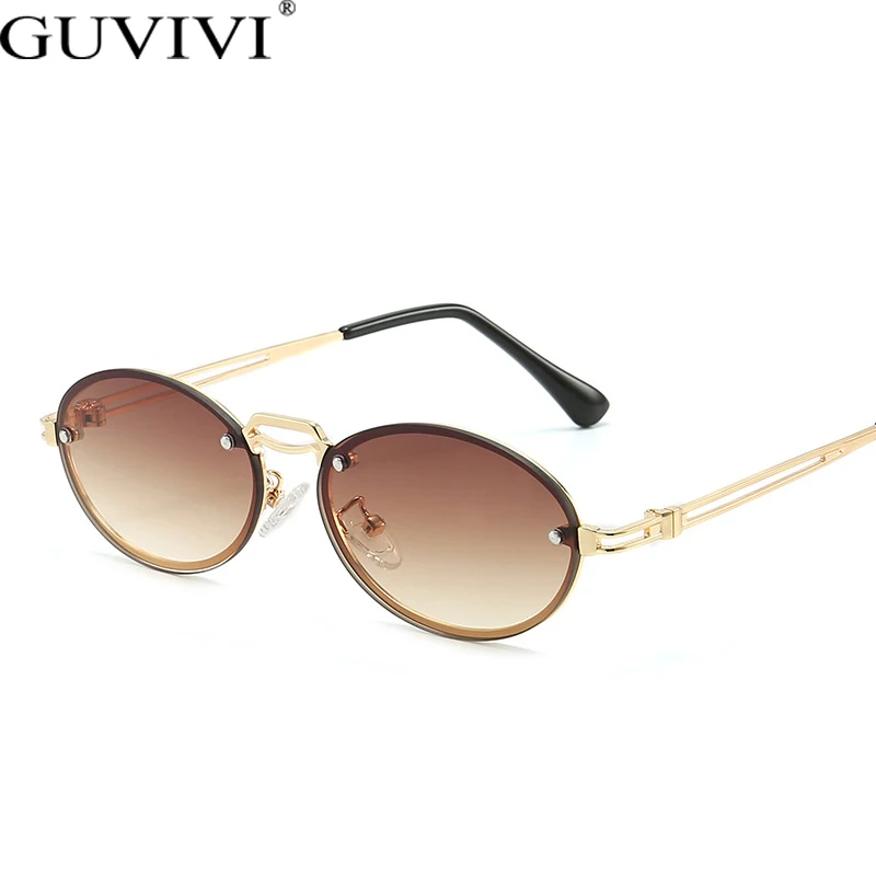 

Fashion Oval Sunglasses Women Luxury Metal Frames Glasses Personality Eyewear Lady Brand Designer Eyeglasses Oculos De Sol UV400
