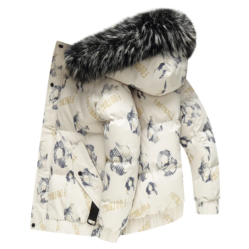 Down Jacket Men's Autumn Winter Down Jacket Fashion Trend Thickening Men Coat Warm Down Jacket Hat Detachable Drop ship