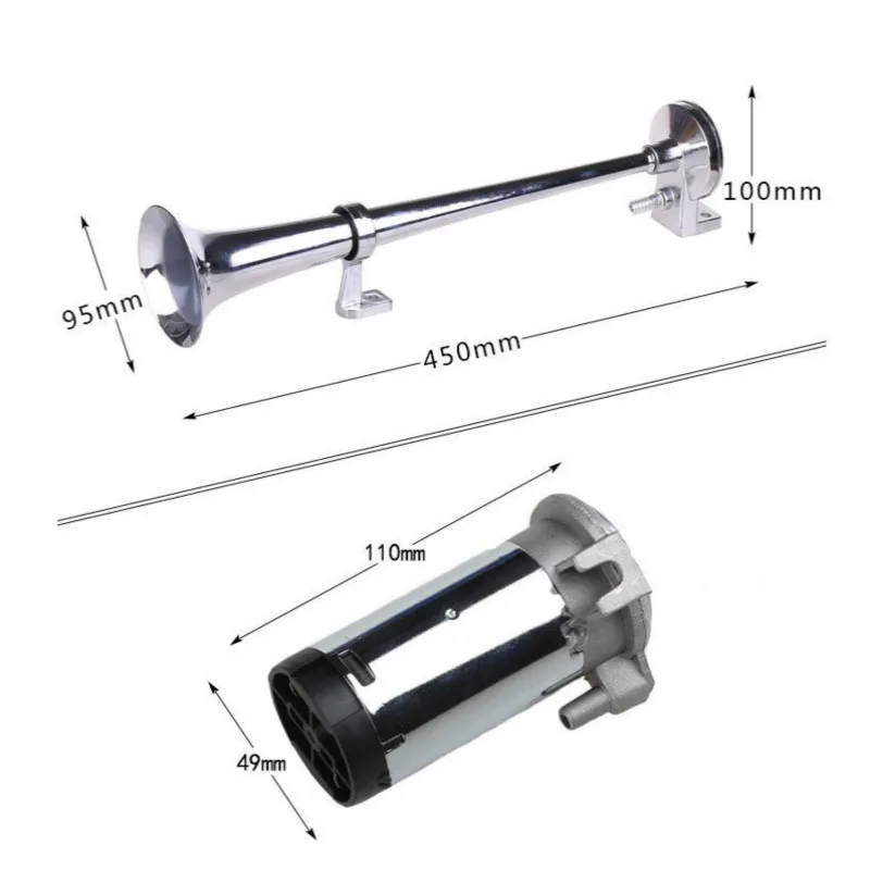 Универсальный 17 дюймов 150 дБ громкий автомобильный воздушный рожок 12 в 110 Герц