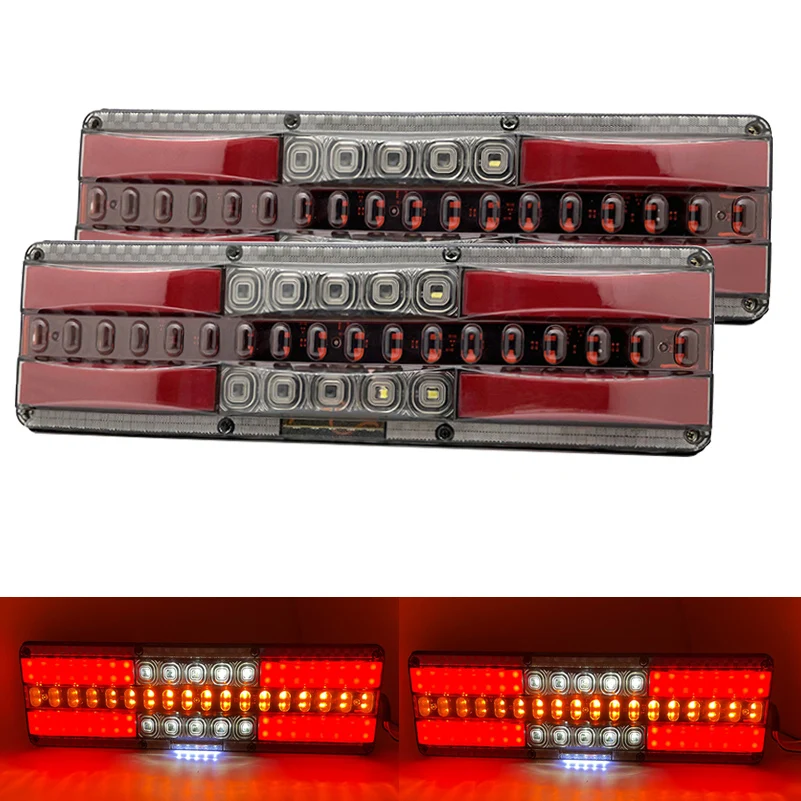 2X24V Truck Trailer Tail Light LED Running Turn Signal Lamp Reverse Brake Lights Tractor Taillights Lorry Rear Light Waterproof images - 6