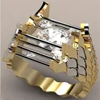 Искусственное механическое кольцо на палец для мужчин, креативное золотистое кольцо для вечеринки, свадьбы, помолвки, мужские ювелирные изделия