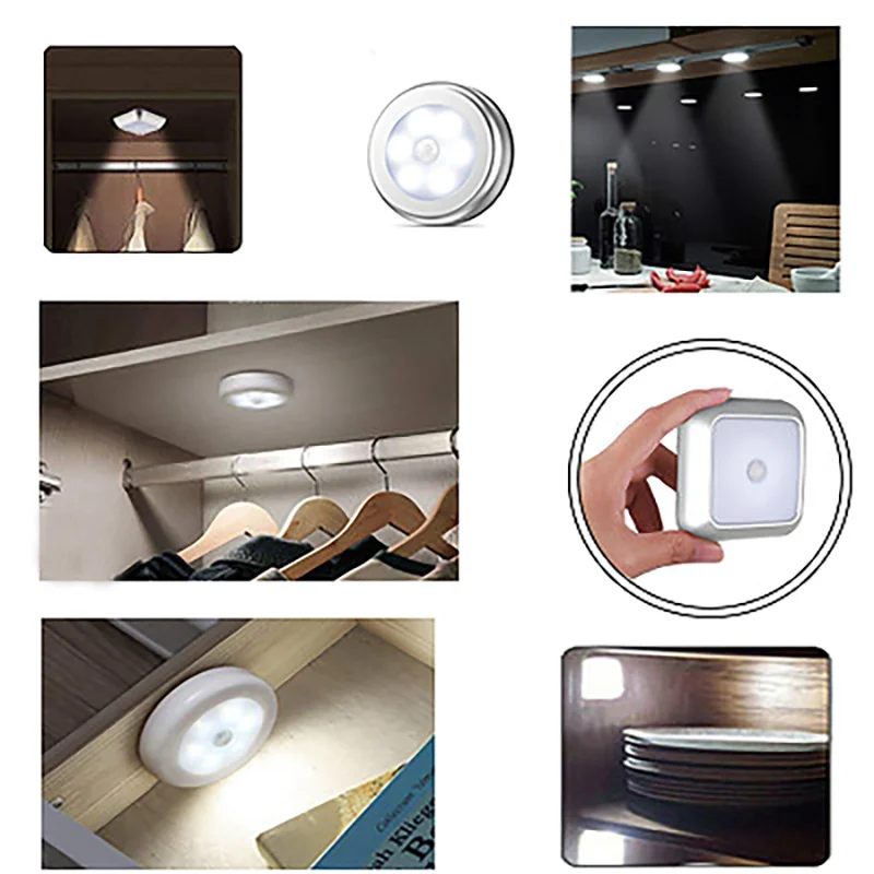 

LED Night Light Motion Sensor Wireless Night Lamp for Kitchen Cabinet Wardrobe Lamp Room Bedside Lamp Aisle Lighting Sconce