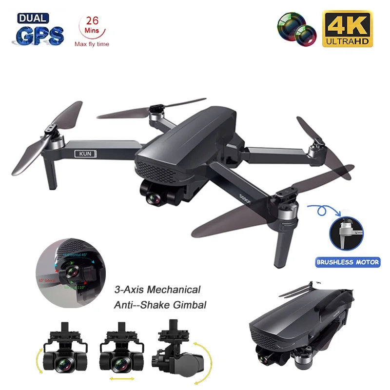 

SG908 Gps Drone Professional Aerial 4K HD Dual Camera 3-Axis Gimbal Brushless Motor 1200M RC Distance Foldable Quadcopter Gifts