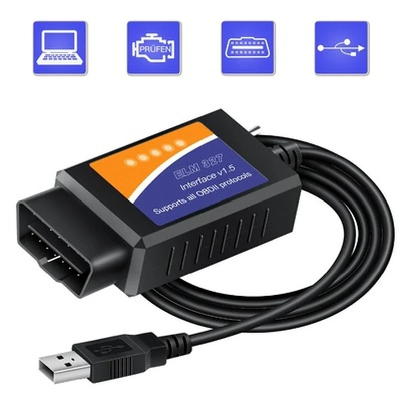

USB Cable ELM327 USB OBD2 Car Detector Fault Fuel Consumption Diagnostic Device Car Diagnostic Tools