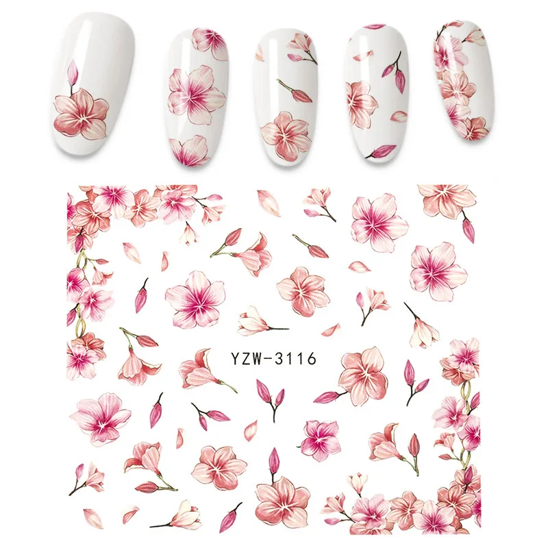 

The New Nail stickers Flower Leaf Tree sticker for nail Green Simple Summer nail art DIY nail sticker nail sliders