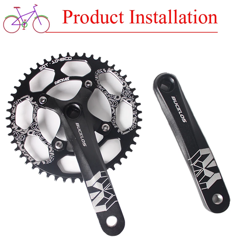 BUCKLOS MTB Crankset 104BCD 170mm Aluminum Alloy Bike Crank Square Hole Single/Double Mountain Road Bicycle Accessories|Шатун и