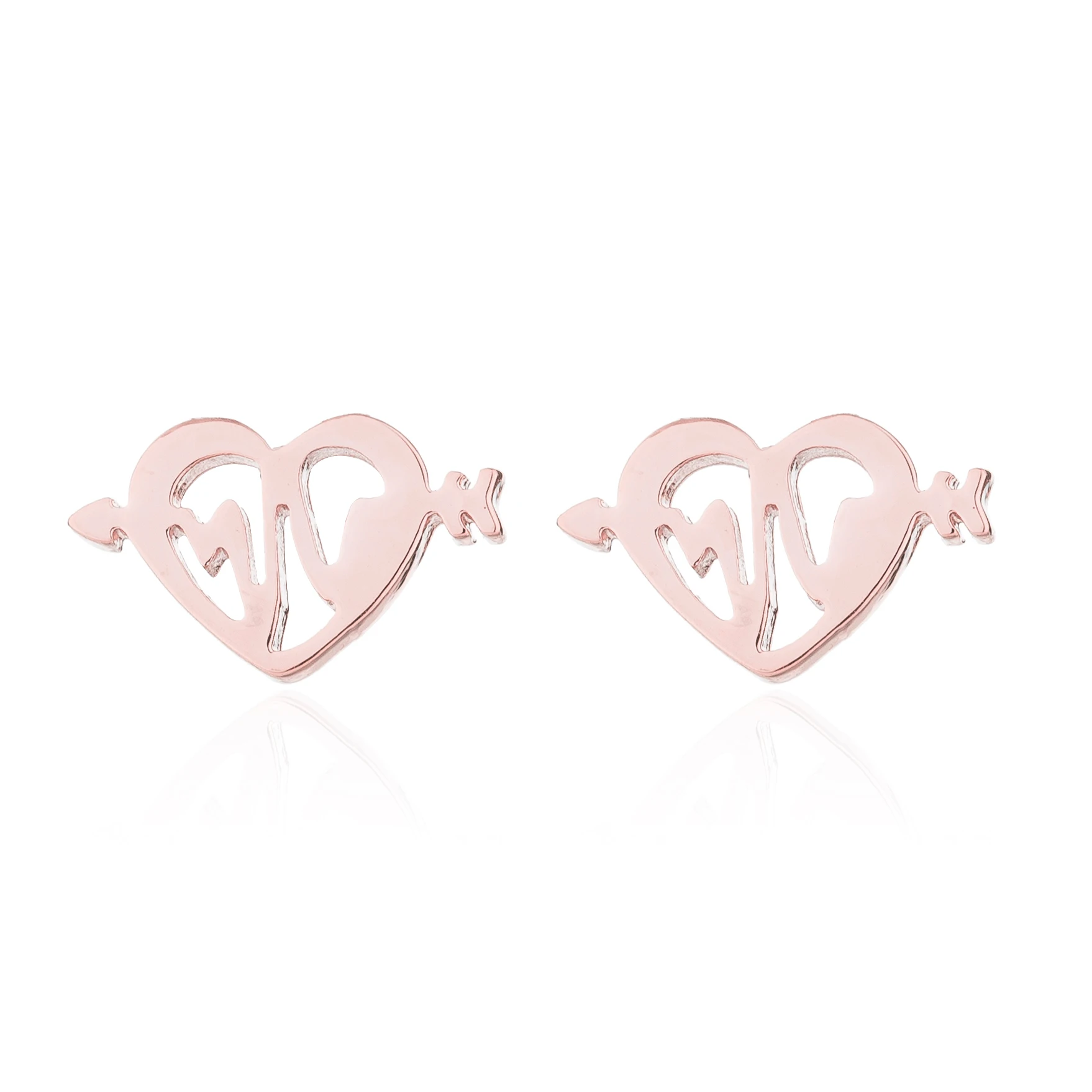 FENGLI 2019 pendientes Heart Stud Earrings for Women Men Arrow Earring Ear Gold Color Jewelry Statement Hot Sale | Украшения и