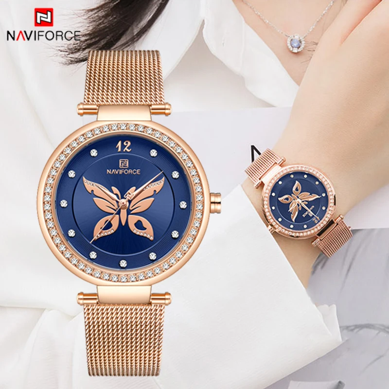 Часы наручные NAVIFORCE женские кварцевые модные креативные - Цена: 1921.6